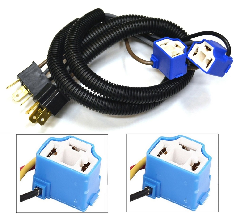 Extension Wire Ceramic A 9003 HB2 H4 Two Harness Head Light Bulb Replace Plug OE