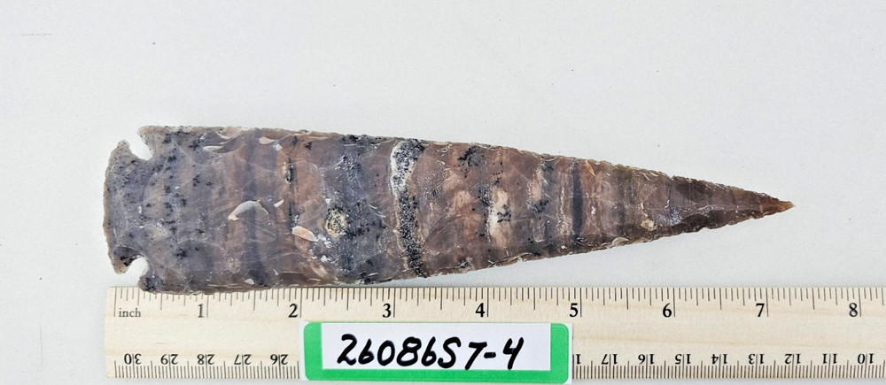 7.25" Spearhead - Lance Head - Drill Point - Knife - Hand Knapped Agate