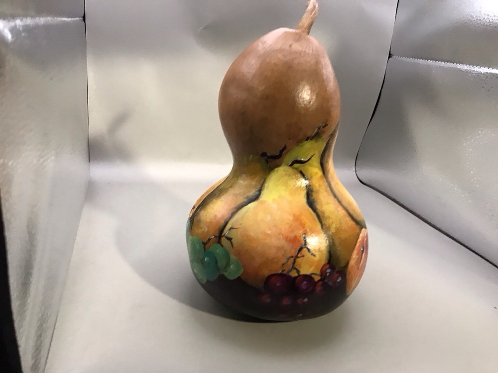 Hand painted Gourd Signed M. Hall