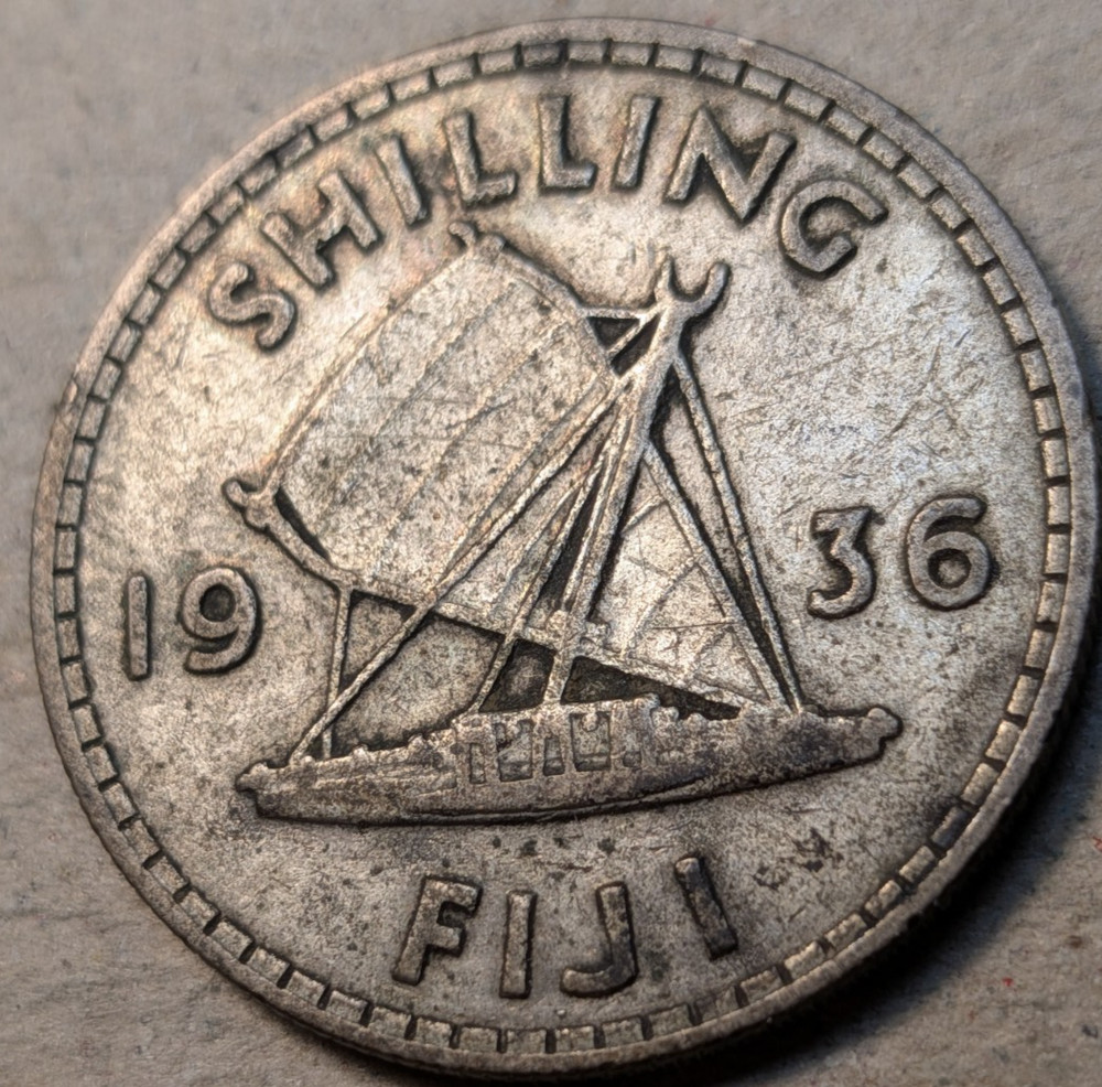 Fiji 1 shilling 1936 silver