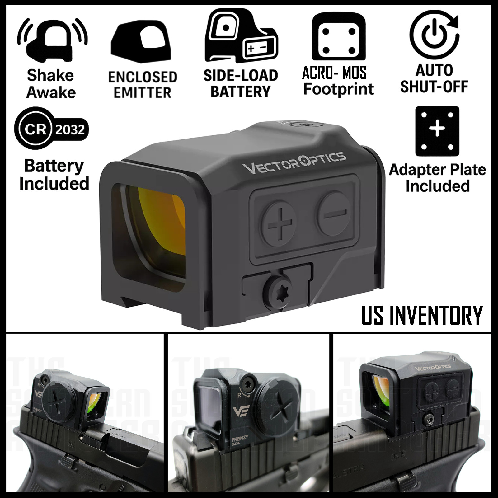 2025 ENCLOSED RED DOT OPTIC SIGHT – RMR / SRO / 407C / 507C / 508T SLIDES –3 MOA