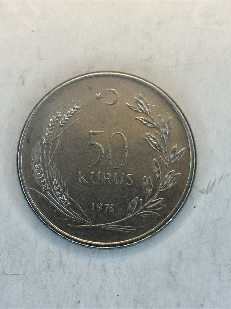 1976 50 Kuruş coin from Turkey