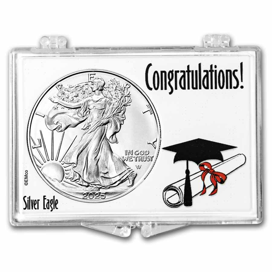 2025 1 oz Silver Eagle - w/Snap-Lock, Congratulations Graduate