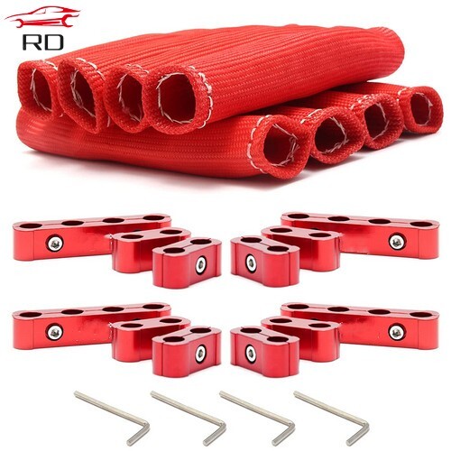 Red Spark Plug Protect Boot Car Engine Spark Plug Wire Separator Looms Dividers