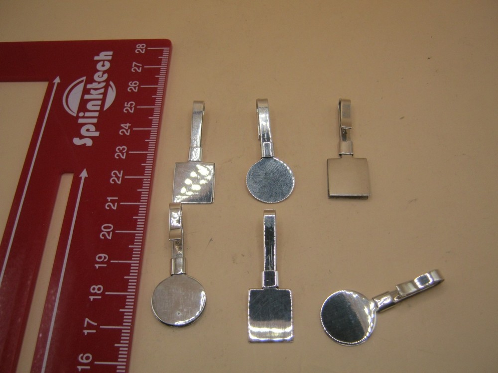 Set Of 6 Solid Silver Napkin Clips / Holders Each Marked 925