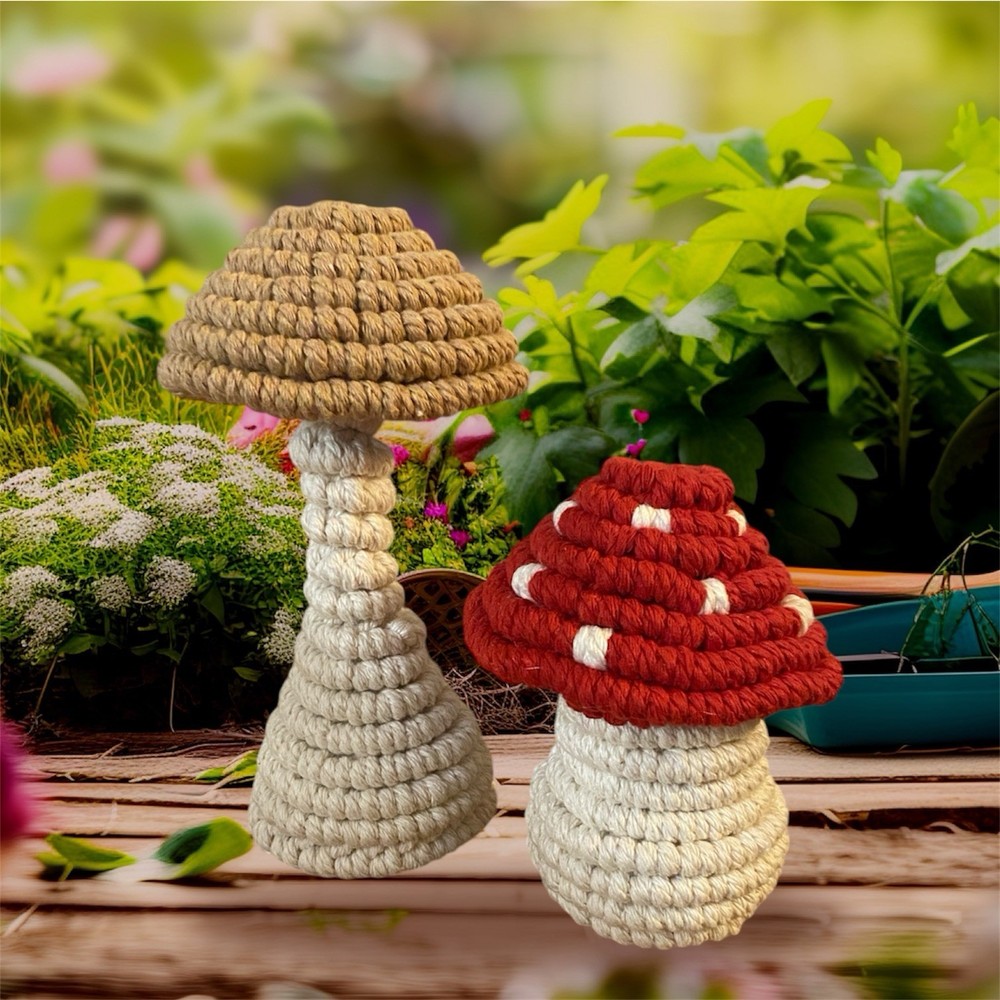 Macrame Boho Standing Mushroom