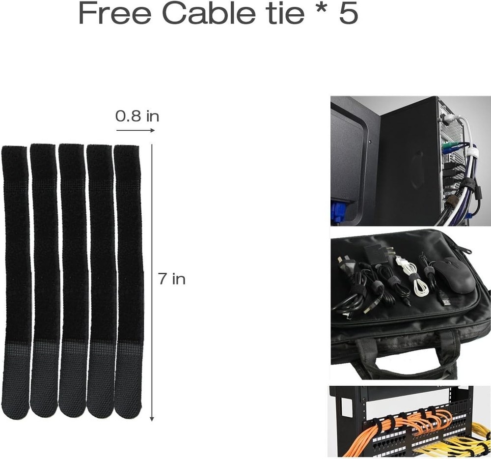 2-Pack 19 Inch 1U Cable Management Horizontal Cable Rack Mount Manager with m...