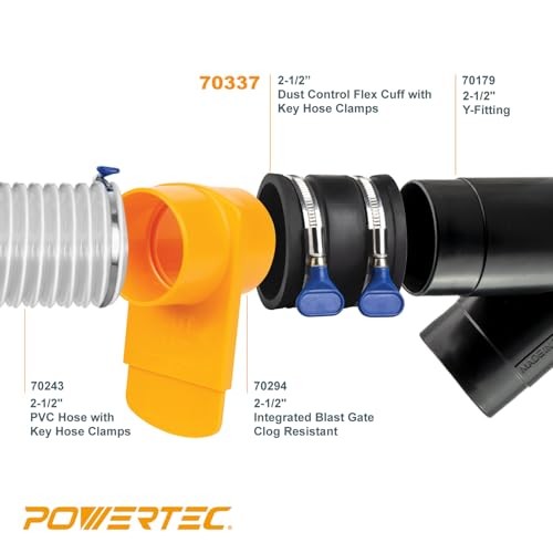 70337 2-1/2" Dust Control Flex Cuff with Adjustable Key Hose 2-1/2" Flex Cuff