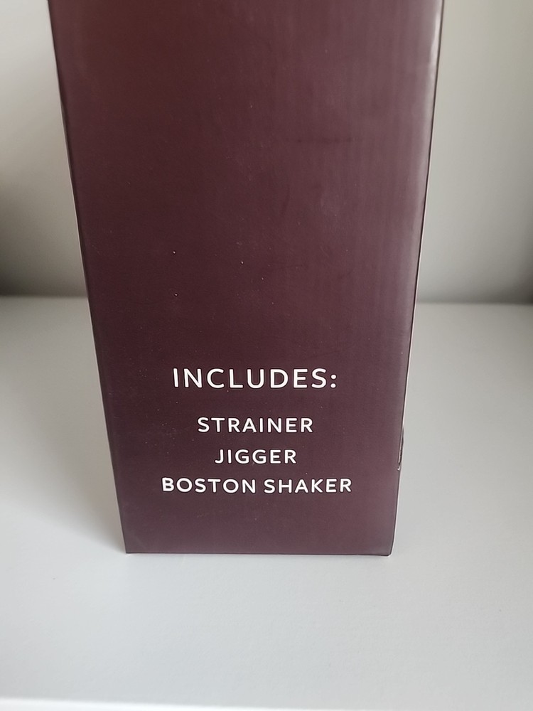 RidgeField Home 4 Piece Bar Set Includes Strainer Jigger Boston Shaker