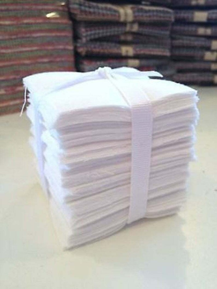 200 piece Pure WHITE  Solid precut mini charm pack 2.5" squares quilt