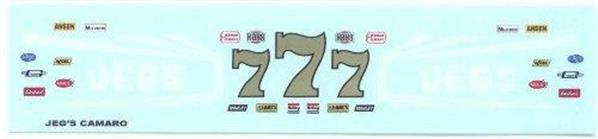#7 Jegs Camaro Superstocker 1/25 decal