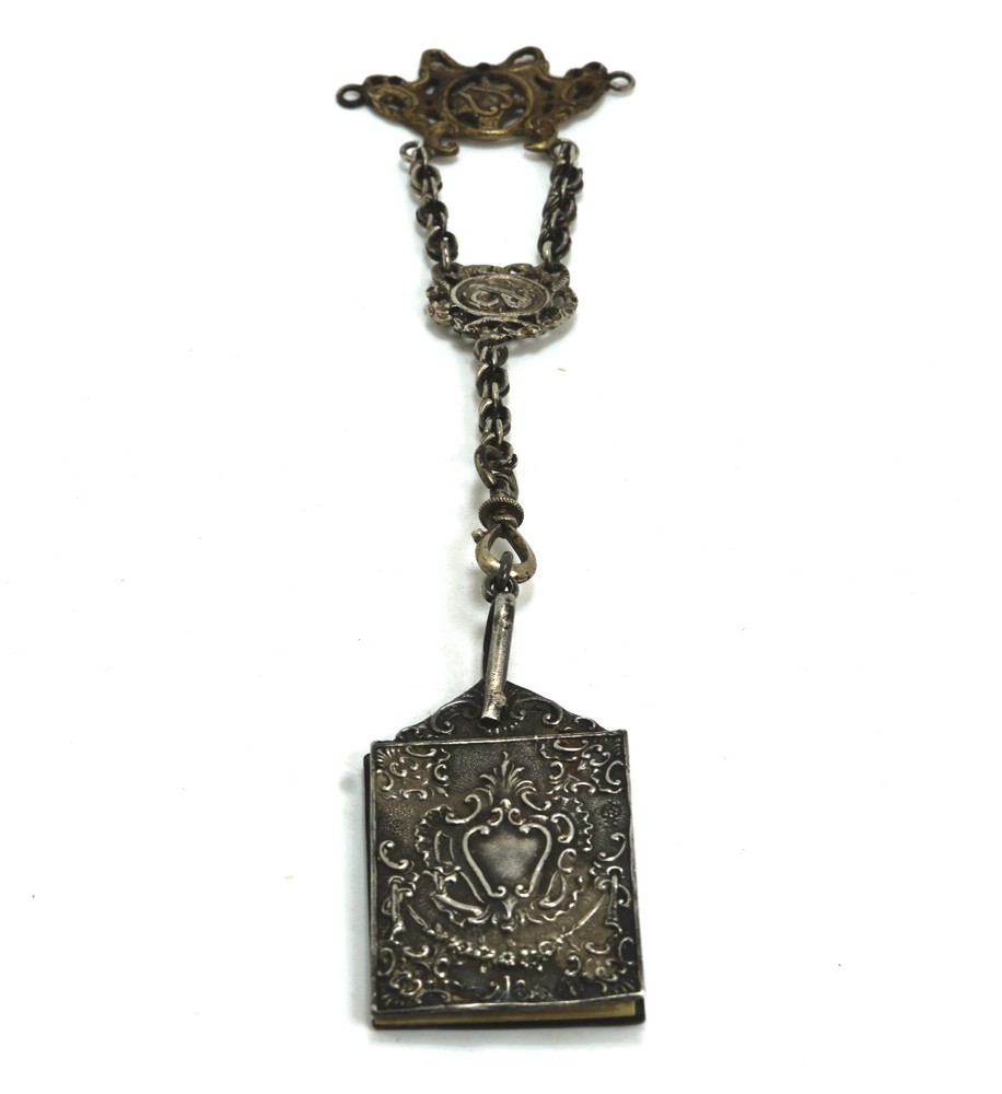 Antique Sterling Silver Dance Card Mempire Notebook Chatelaine