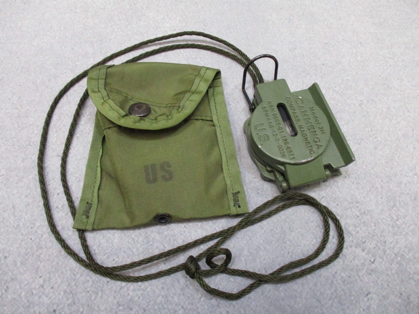 Cammenga 3H Magnetic Compass w/ Pouch US Military Issue Phosphorescent Dial