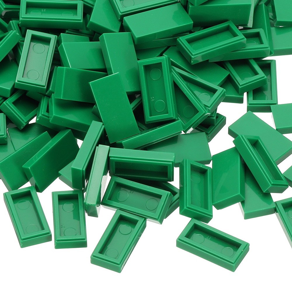 370 Pcs 1x2 Square Green Flat Blocks Bulk for Building Floor
