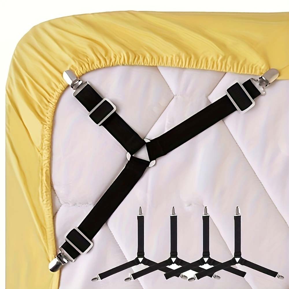 Effective Bed Sheet Keepers 4PCS with Strong Clips for Organized Bedding Setup