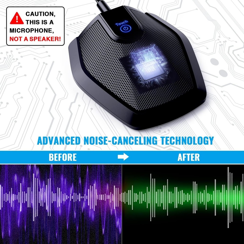 Conference USB Microphone for Computer Plug & Play Compatible w/Mac OS X Windows