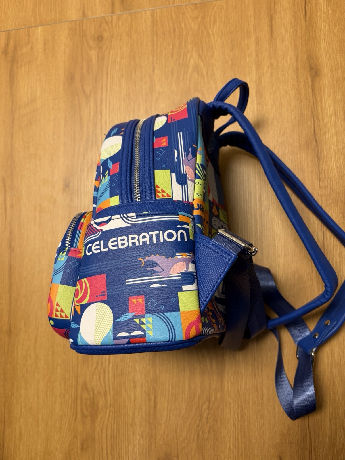 Loungefly Disney Parks Epcot Center Figment Mini Backpack Blue Multicolor