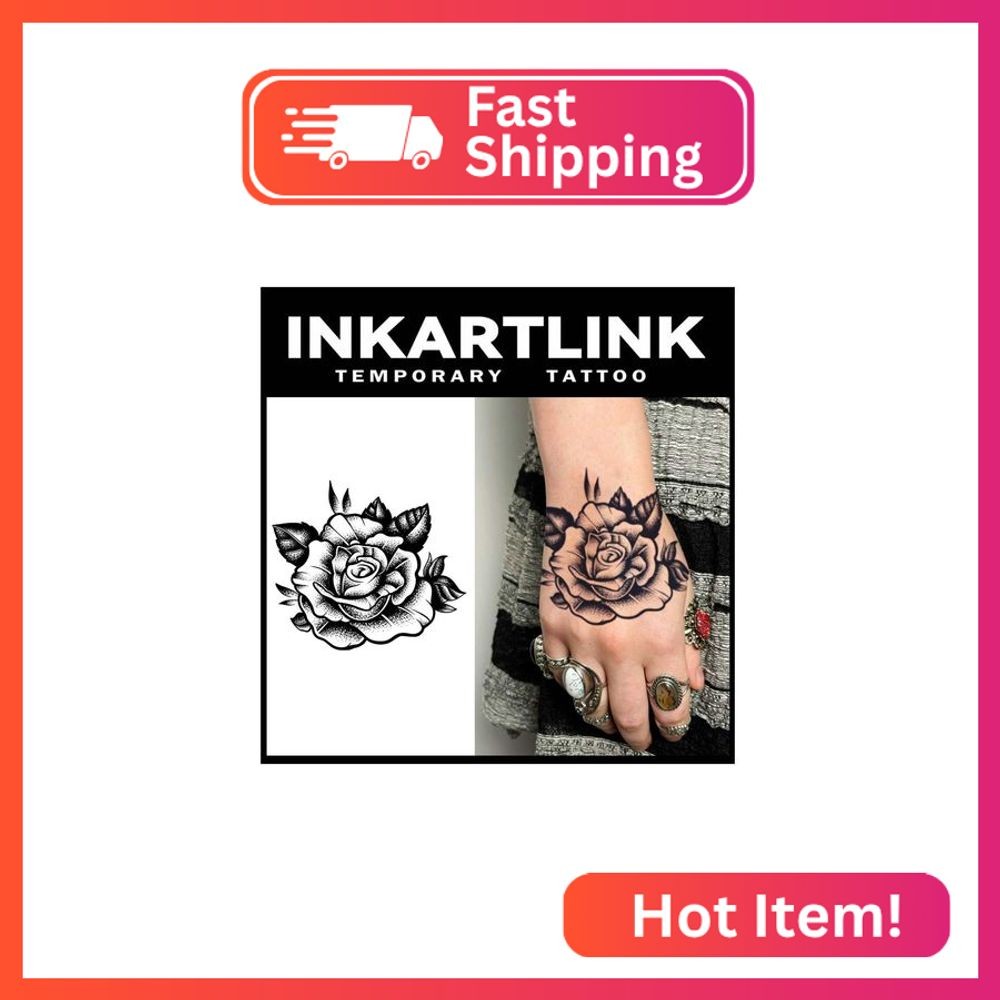 INKARTLINK Tattoo Tech, 2 Sheets Medium Semi Permanent Tattoo, Temporary Tattoos