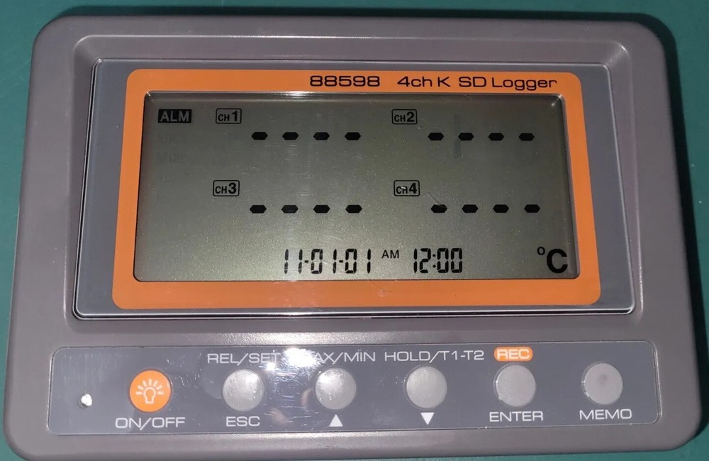 Digital 4 Channels K-type Thermometer SD Card Logger High/Low SEE PICS OPEN BOX