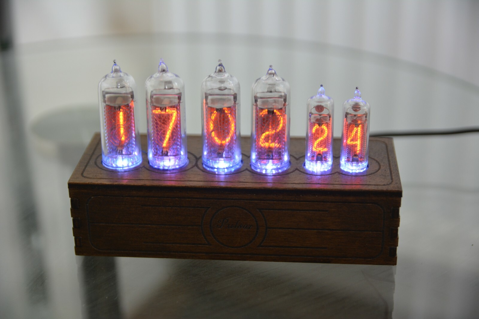 Nixie tube clock IN-14+IN-16 RGB table desk retro old vintage clock for bedroom