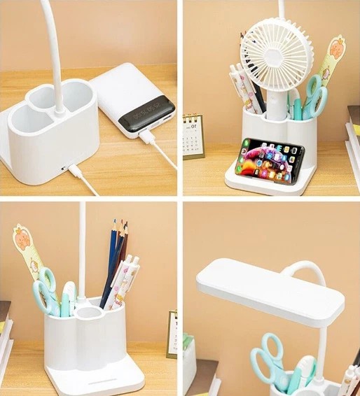 LED Desk Light Dimmable Touch Sensor Table Bedside Reading Lamp USB Rechargeable