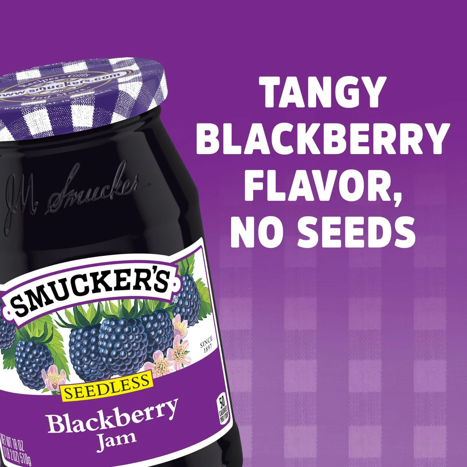 (2 pack) Smucker's Seedless Blackberry Jam, 18 oz