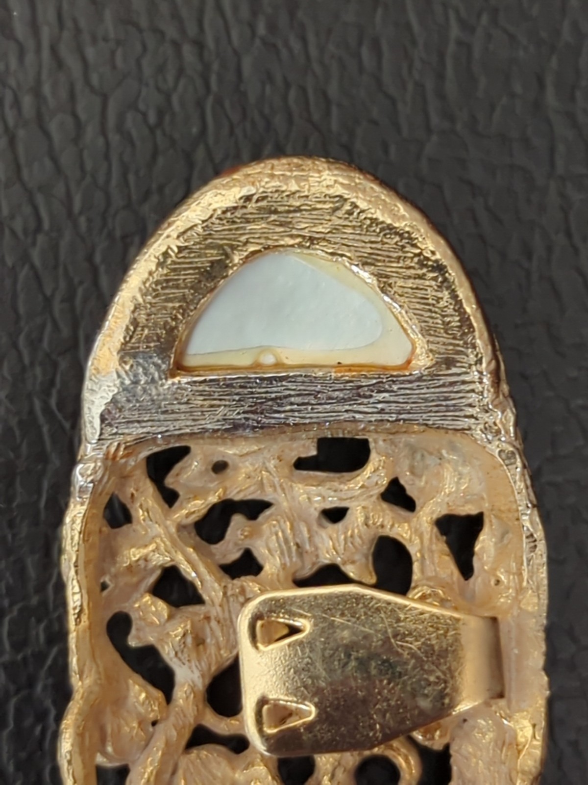 Vintage Musi Rhinestone Shoe Clips Silver Amber Oval Intricate Scrolling