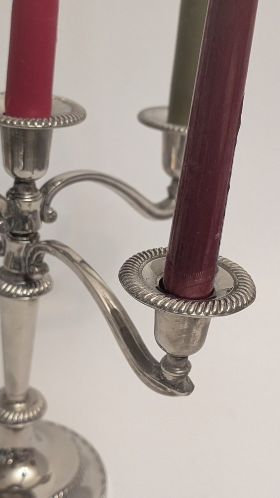 Vintage Silver Plate Adjustable Five Arm Candelabra