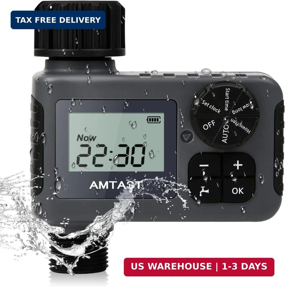 Sprinkler Timer Programmable Garden Hose Faucet Timer with Rain Delay/Manual/Aut