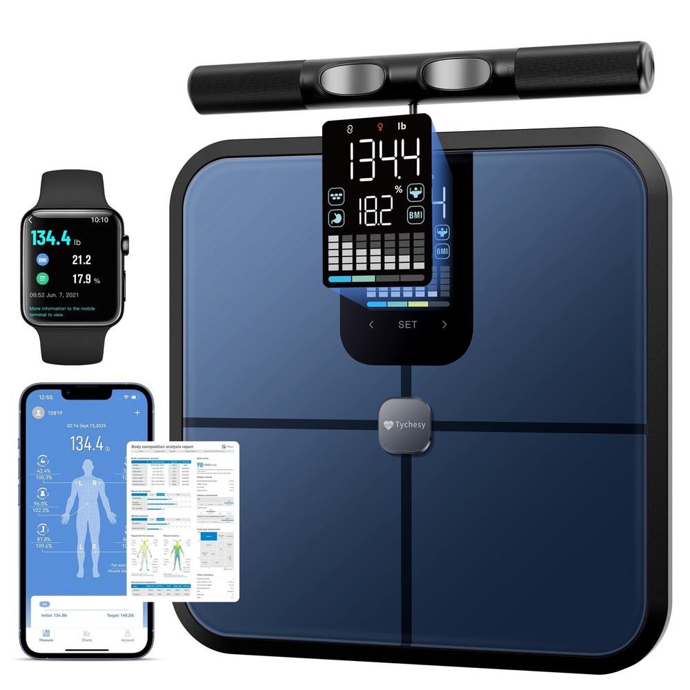 Smart Pod Scale for Full Body Composition, 8-Sensor Smart Analyzer Measures F...