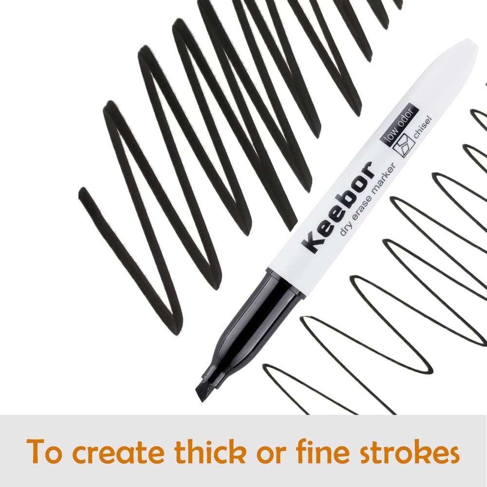 Low-Odor Dry Erase Markers Chisel Tip, 72 Count Black Whiteboard Markers, Off...