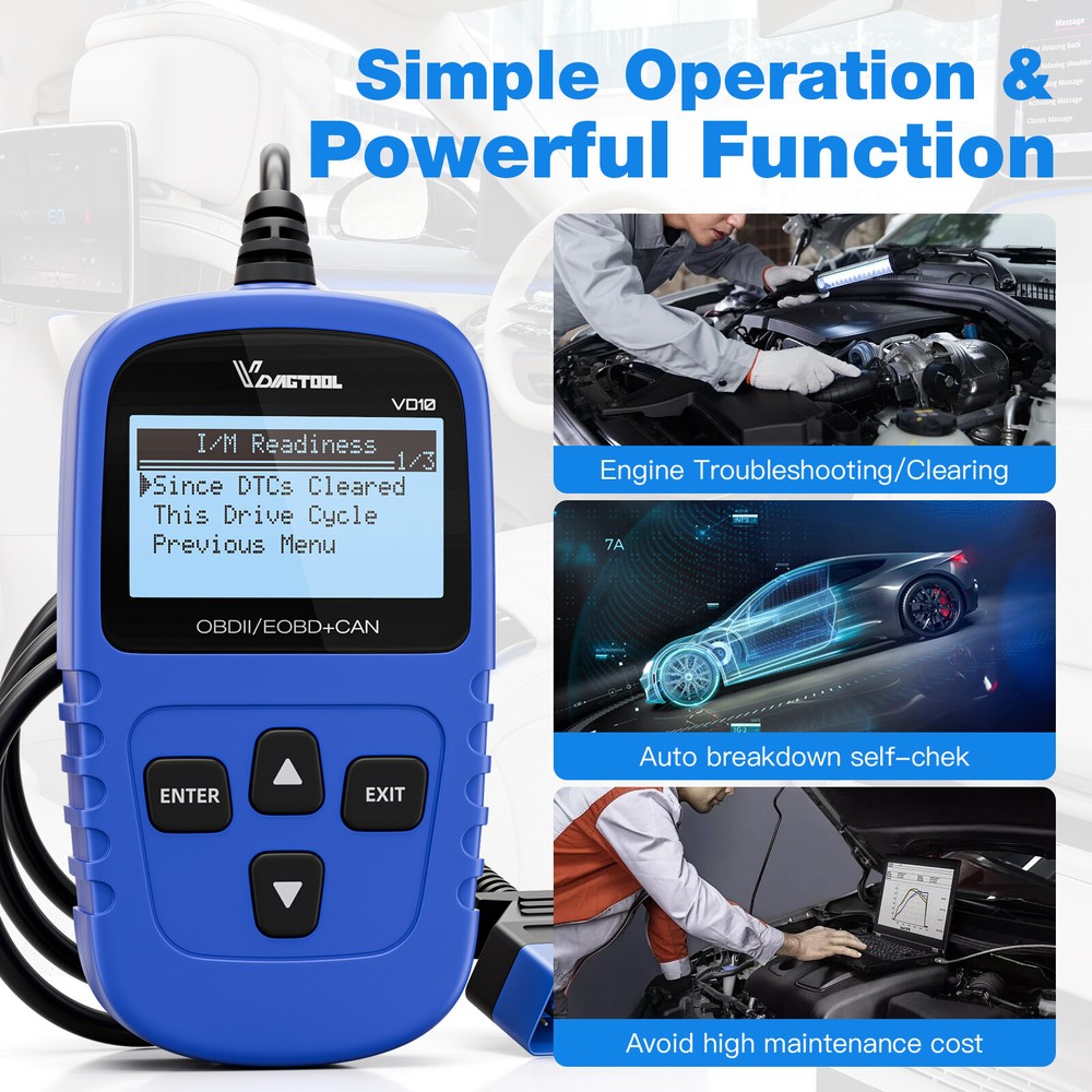 Automotive OBDII Scanner Code Reader Car Check Engine Fault Diagnostic Tool