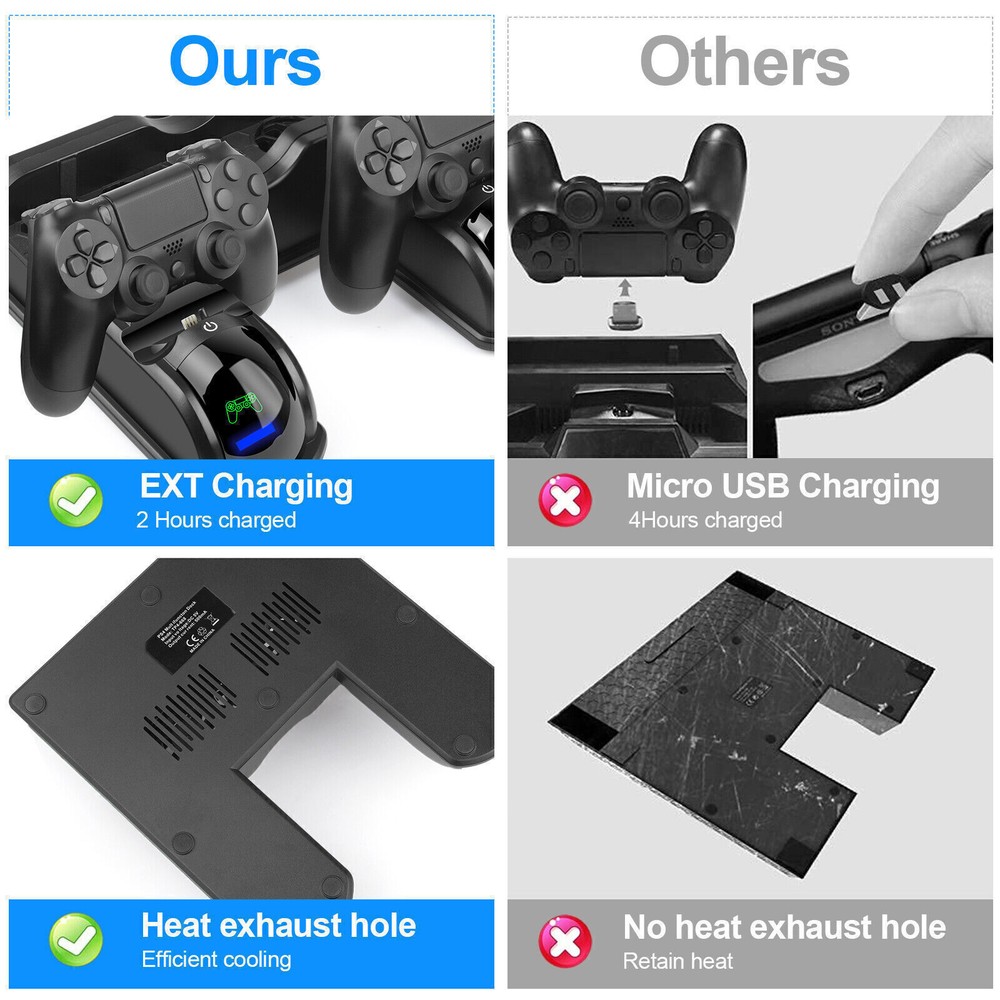 Vertical Cooling Stand For Playstation 4 Console PS4 Dualshock Controller Games