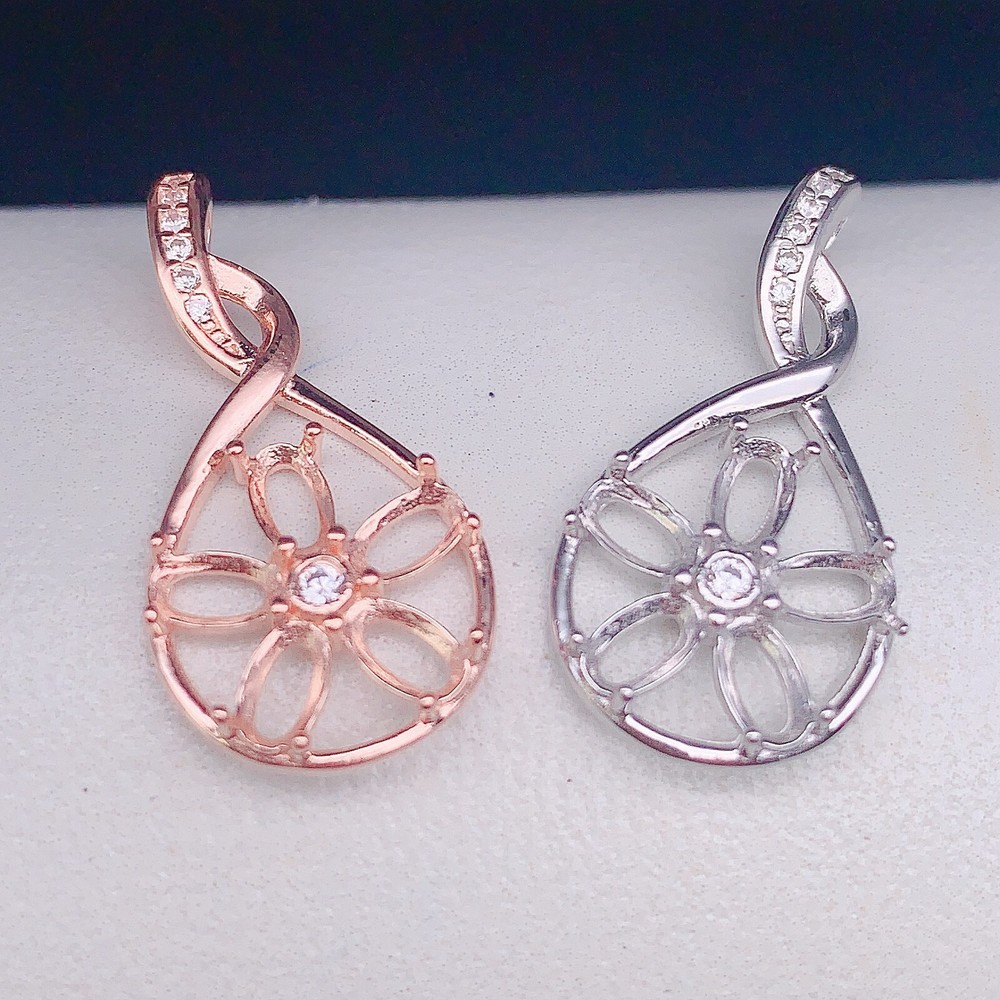 Silver 925 pendant empty setting, DIY blank setting YD88