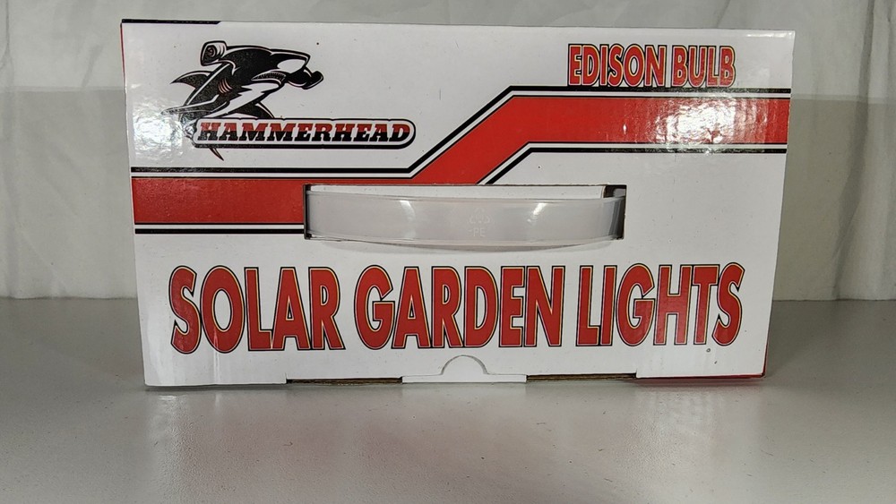 Hammerhead Solar Outdoor String Lights Edison Bulb LED Warm White 8 Modes IP55