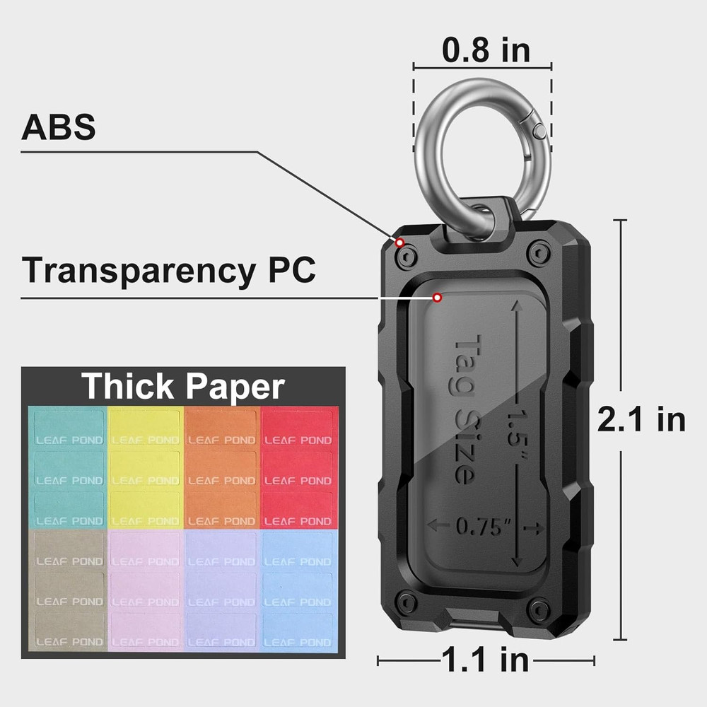 16 Pack Solid Plastic Key Tags with Rings, Heavy Duty Bulk Keychain Identifiers,