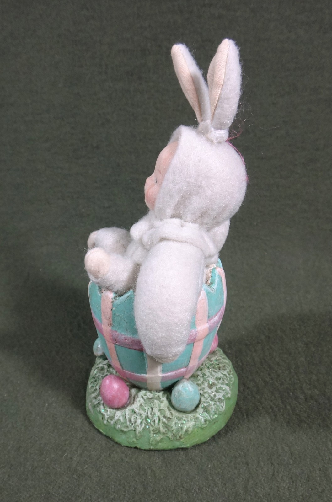 TWO vintage whimsical Spring EASTER BUNNY BABY doll RABBIT figures