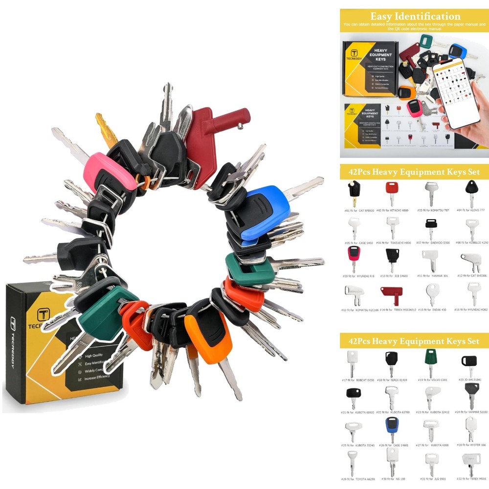 Heavy Equipment Key Set Construction Ignition Keys Excavator Loader Backhoe 42pc
