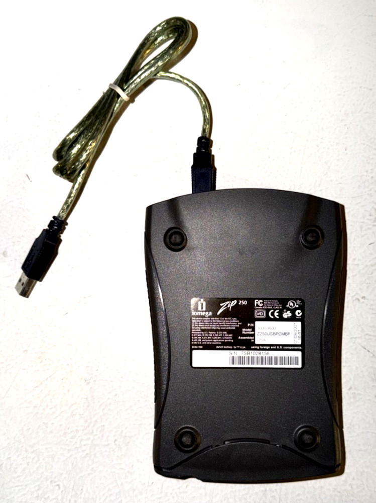 Iomega Zip 250 MB USB External Disk Drive includes 1 disk TESTED