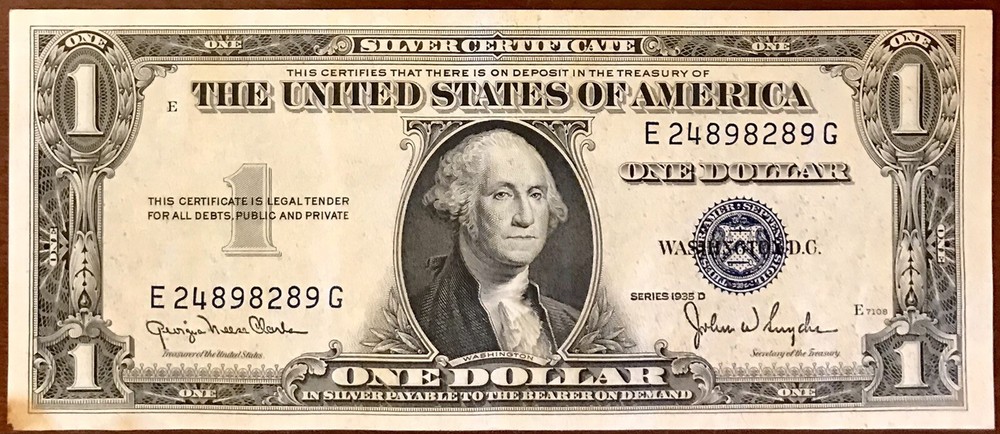 Series 1935 D $1.00 Silver Certificate - circulated