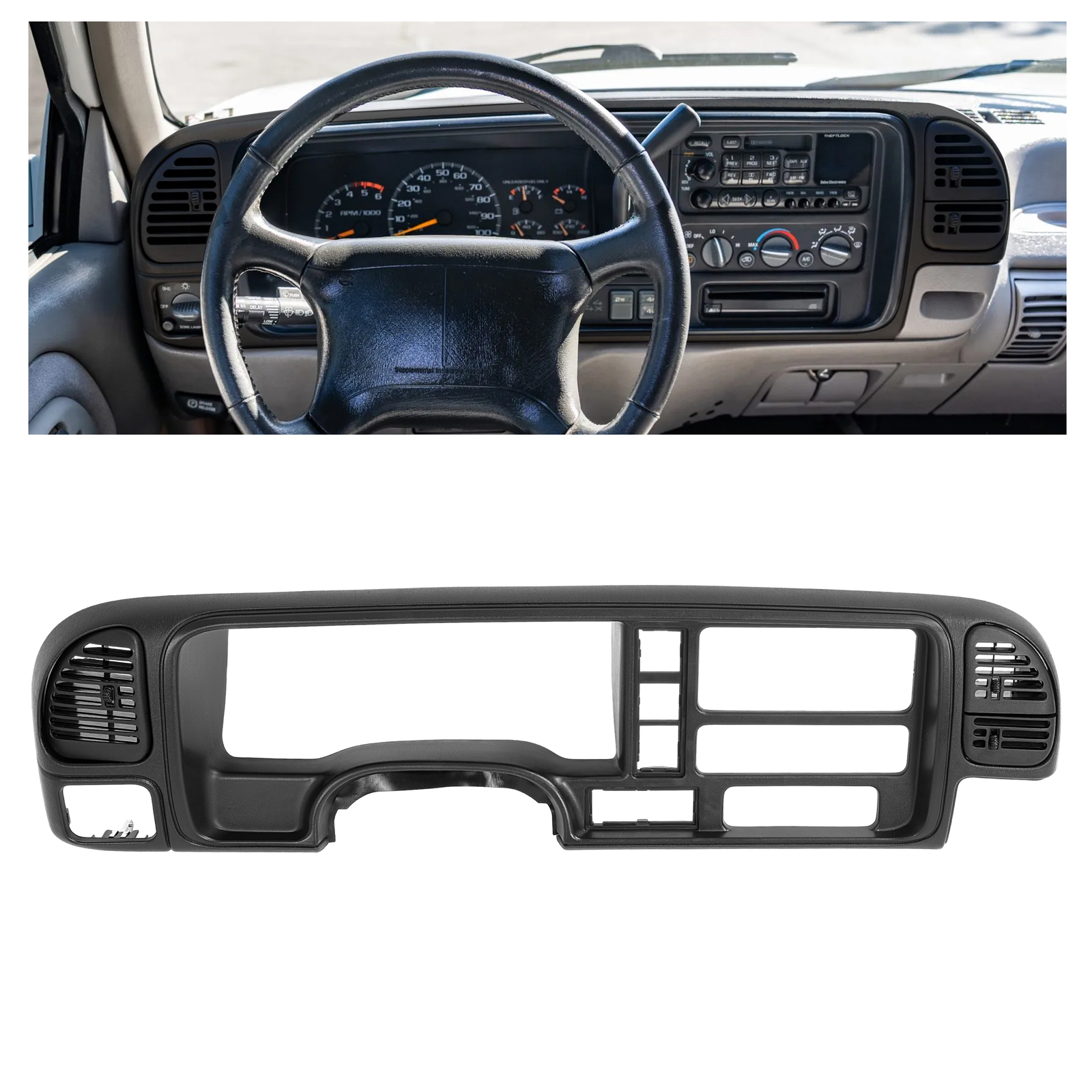 For Chevy Silverado 1995-99 Dashboard Radio Panel Bezel Instrument Cluster Gauge