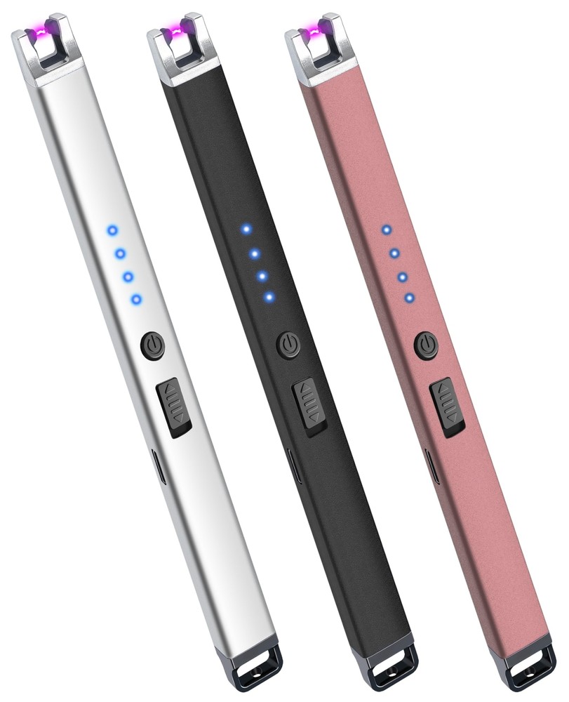 3 Pack Electric Candle Lighter USB Rechargeable Lighters Windproof ... Fast Ship