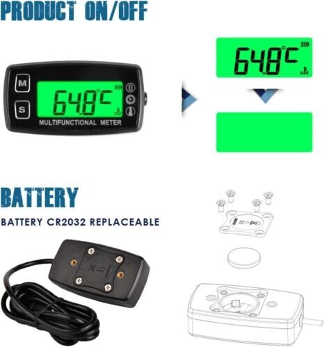 Multi-Function Meter with Temperature Hour Backlight Design Waterproof Meter