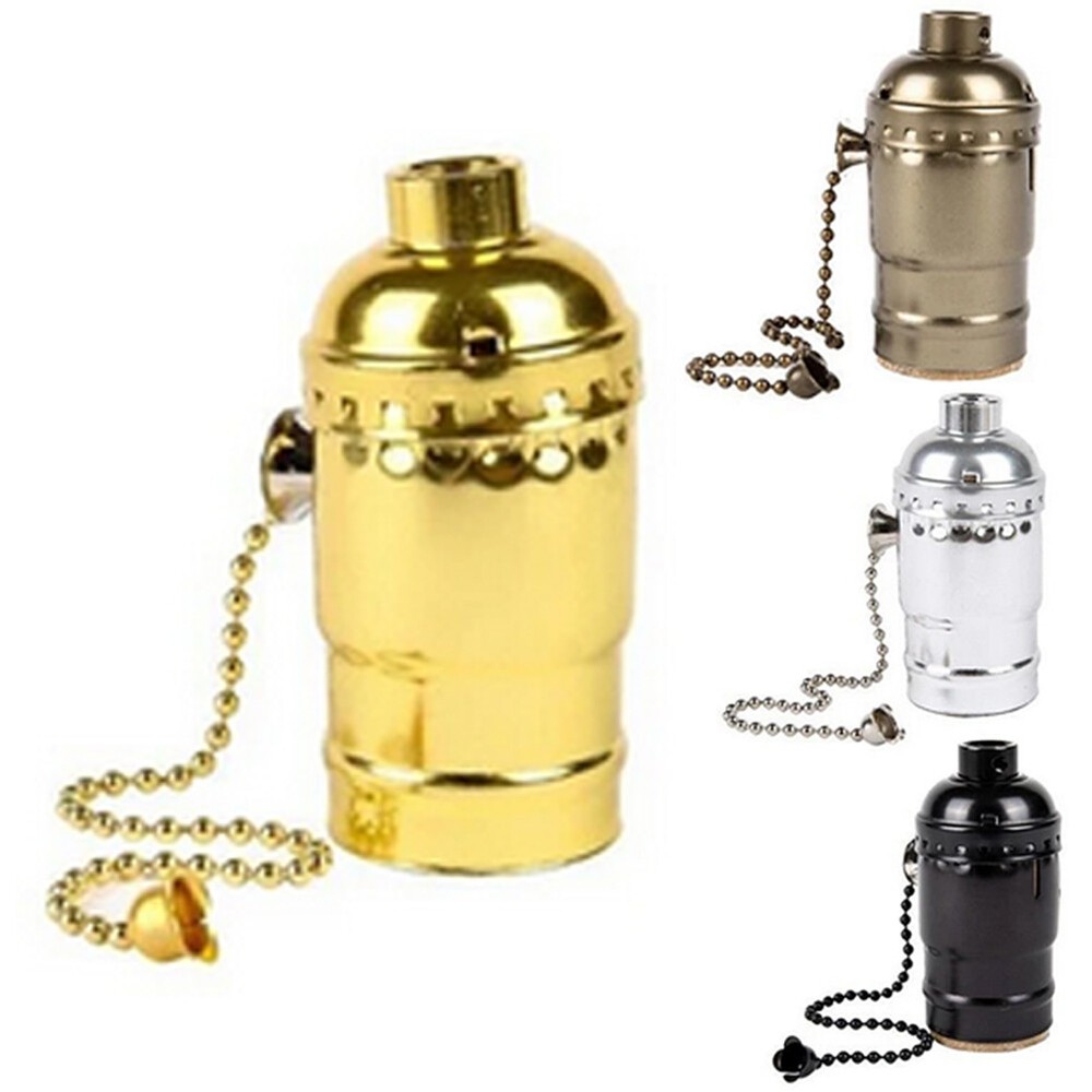 Pull Chain Light Bulb Lamp Socket Replacement Switch E26 E27 On Off 1/2/4 PCS