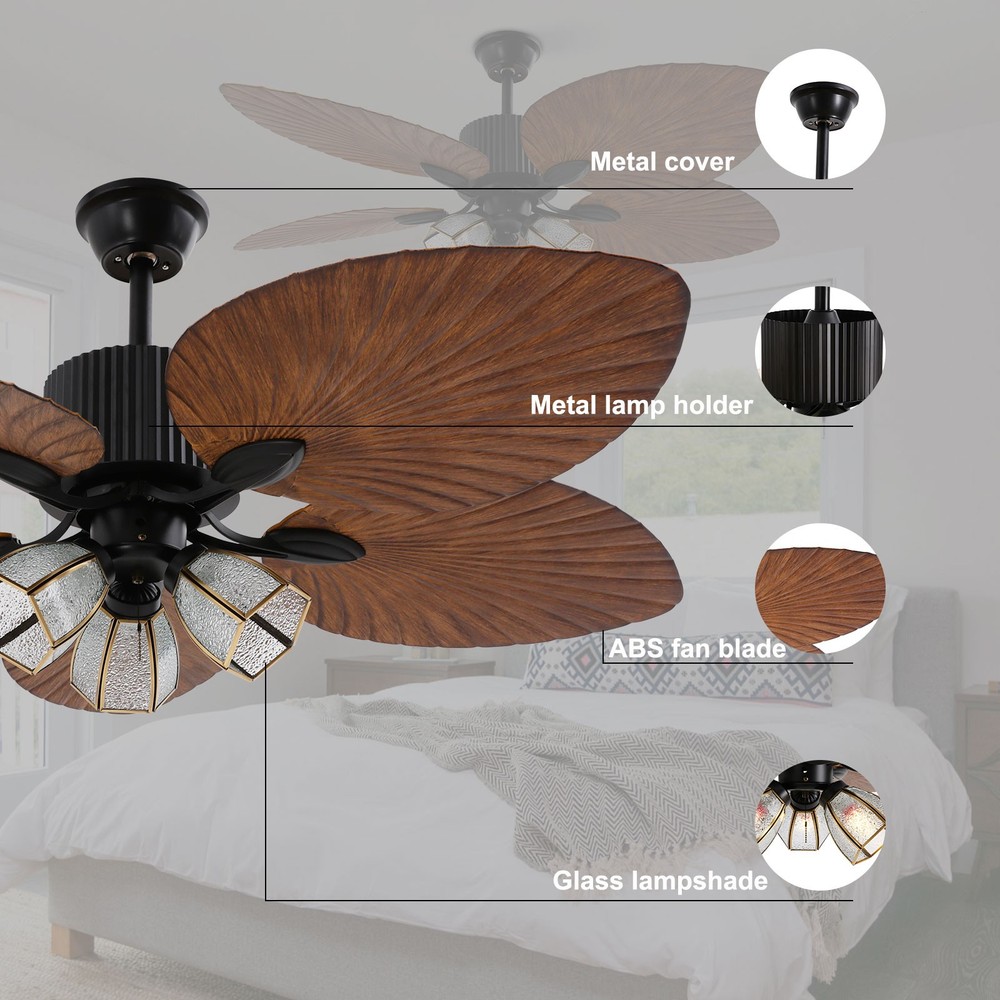 Ceiling Fan with Light, Remote Control Ceiling Fan Light, Reversible Fan Light