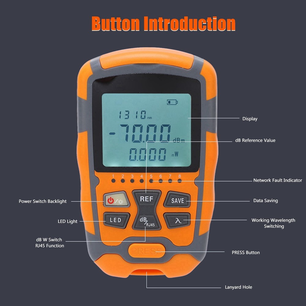 Mini Optical Power Meter Portable Optical Fiber Cable Tester Multimeter With