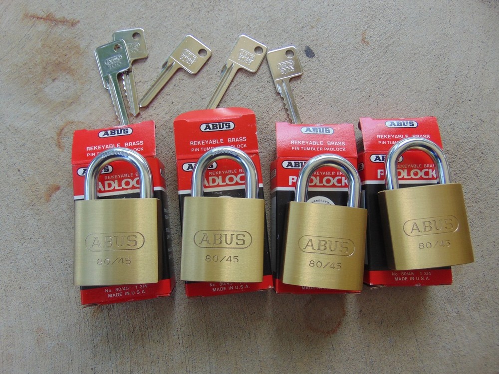 4 NEW ABUS PADLOCK WITH 5 KEYS 6 PIN YALE LOCKSMITH