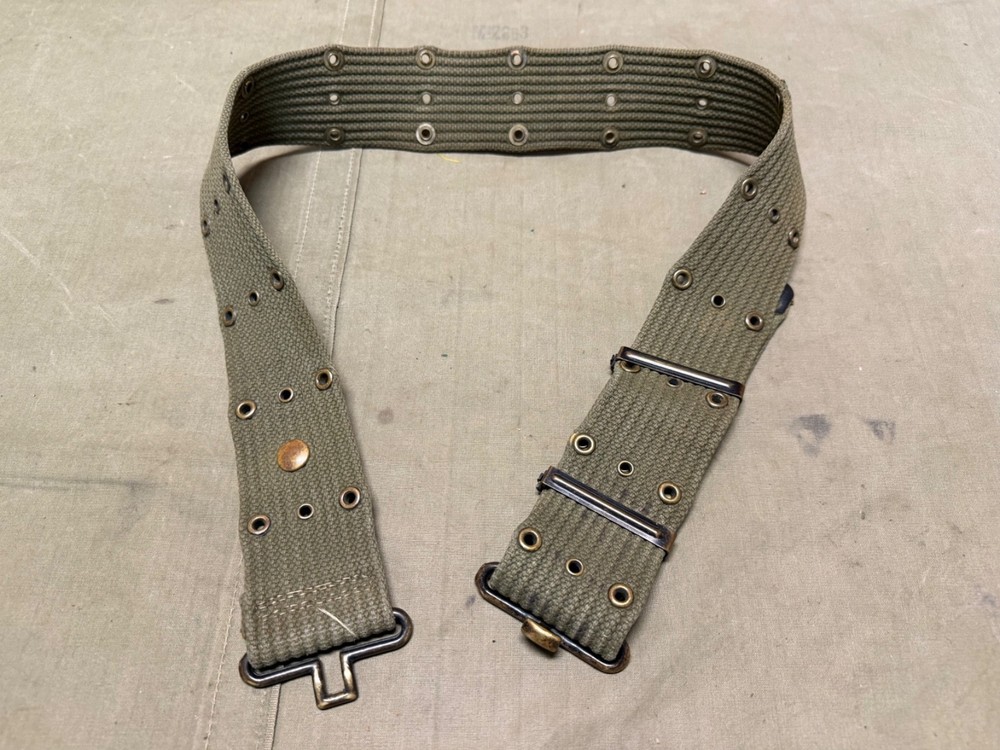 ORIGINAL WWII US ARMY M1942 PISTOL AMMO EQUIPMENT FIELD BELT-OD#7