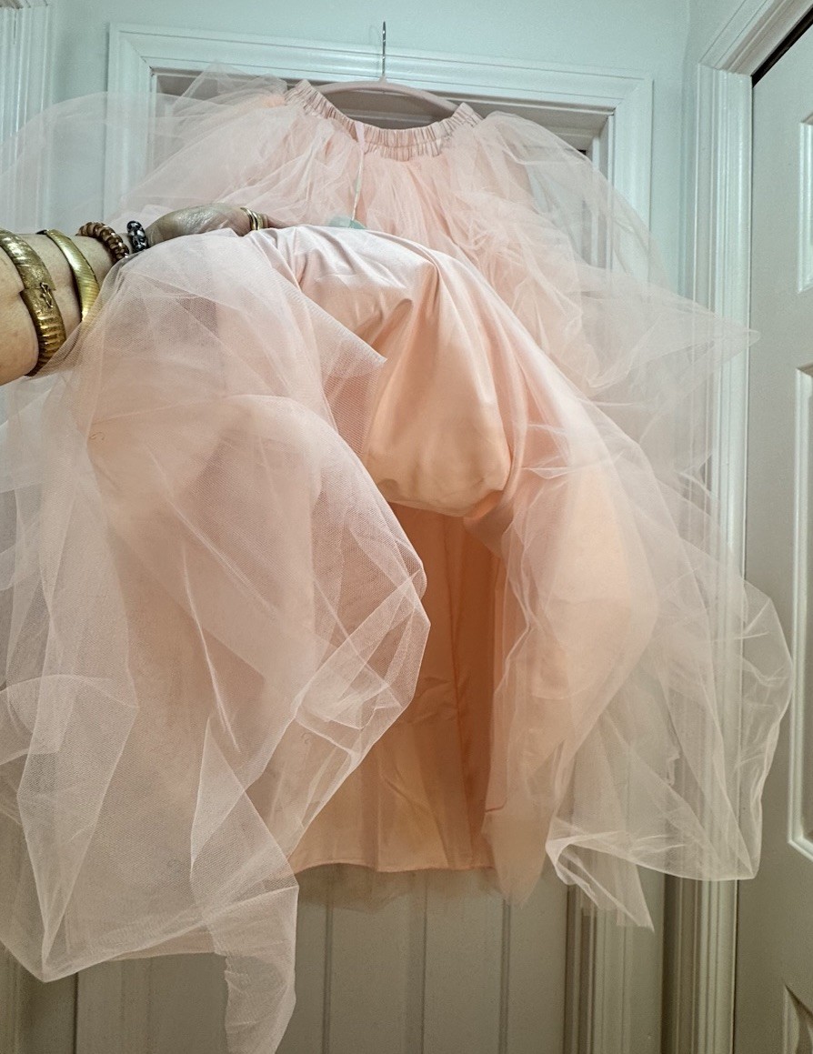 Womens Blush Pink Layered Tulle Underskirt Petticoat Elastic Waist 40" Fairycore