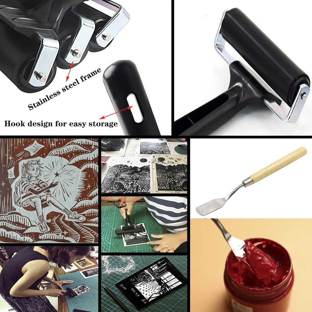 Soft Brayer Rollers for Crafting Brayer Rollers for Printmaking Brayer Tool P...